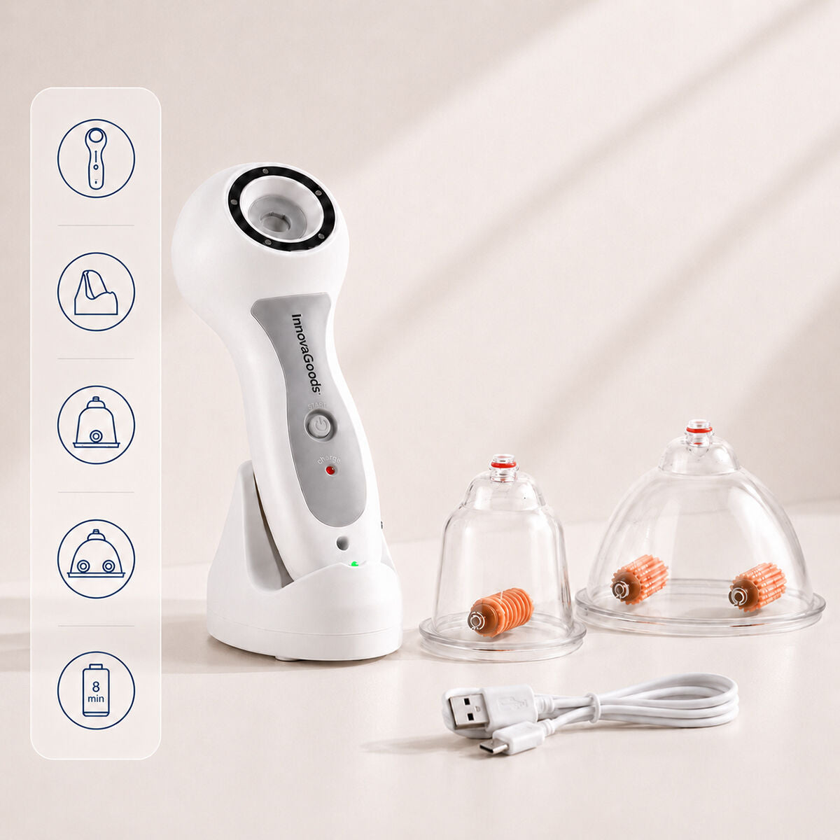InnovaGoods Pro Vakuum-Massagegerät gegen Cellulite – Seitenansicht