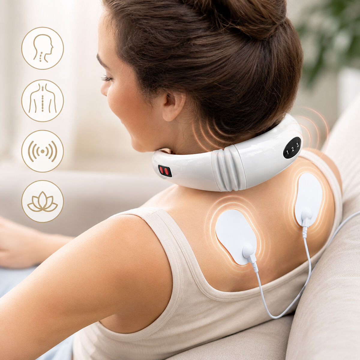 Calmagner elektromagnetisches EMS-Massagegerät für Nacken und Rücken von InnovaGoods – Produktansicht