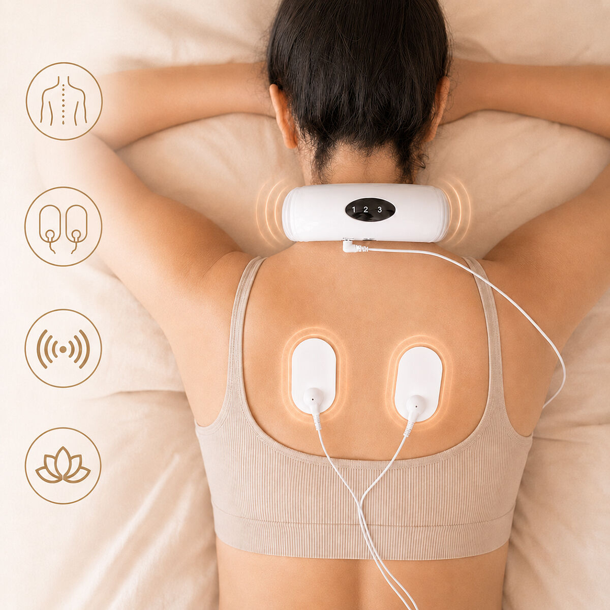 Calmagner elektromagnetisches EMS-Massagegerät für Nacken und Rücken von InnovaGoods – Verpackung