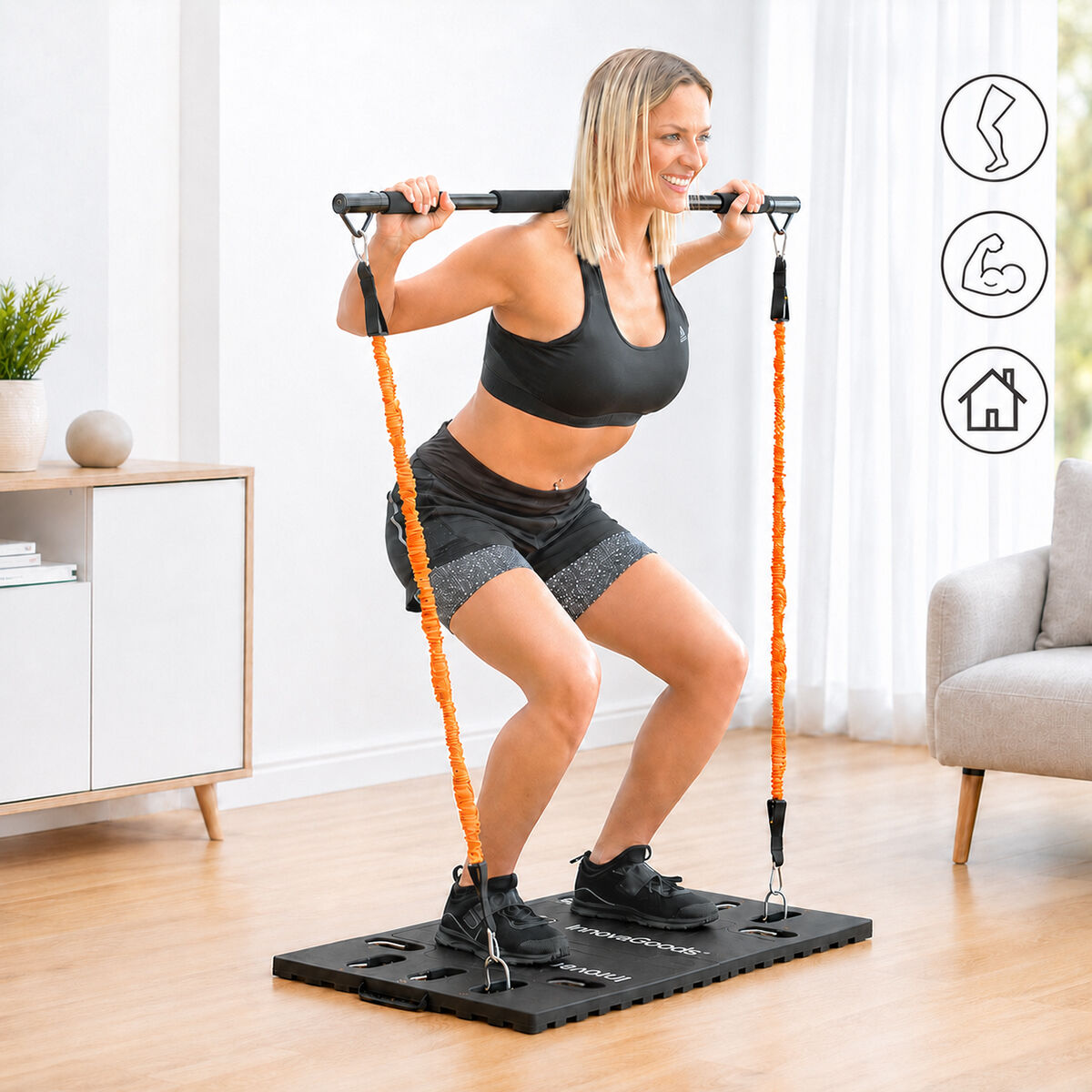 Tragbares Gympak-Max-Trainingssystem von InnovaGoods mit Widerstandsbändern – Produktansicht