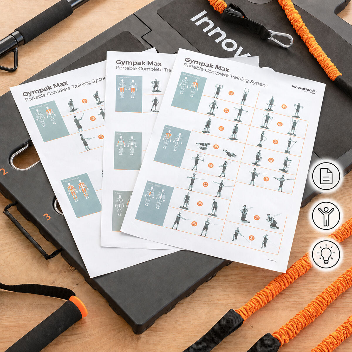Tragbares Gympak-Max-Trainingssystem von InnovaGoods mit Widerstandsbändern – Verpackung