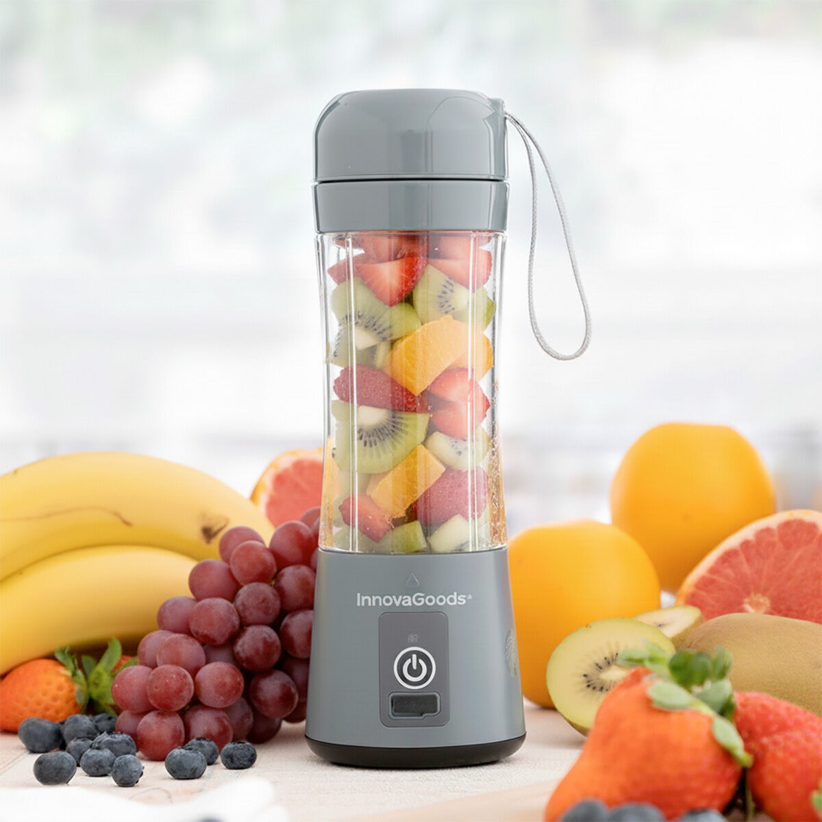 Wiederaufladbarer tragbarer Standmixer Shakuit 380 ml von InnovaGoods – Produktansicht