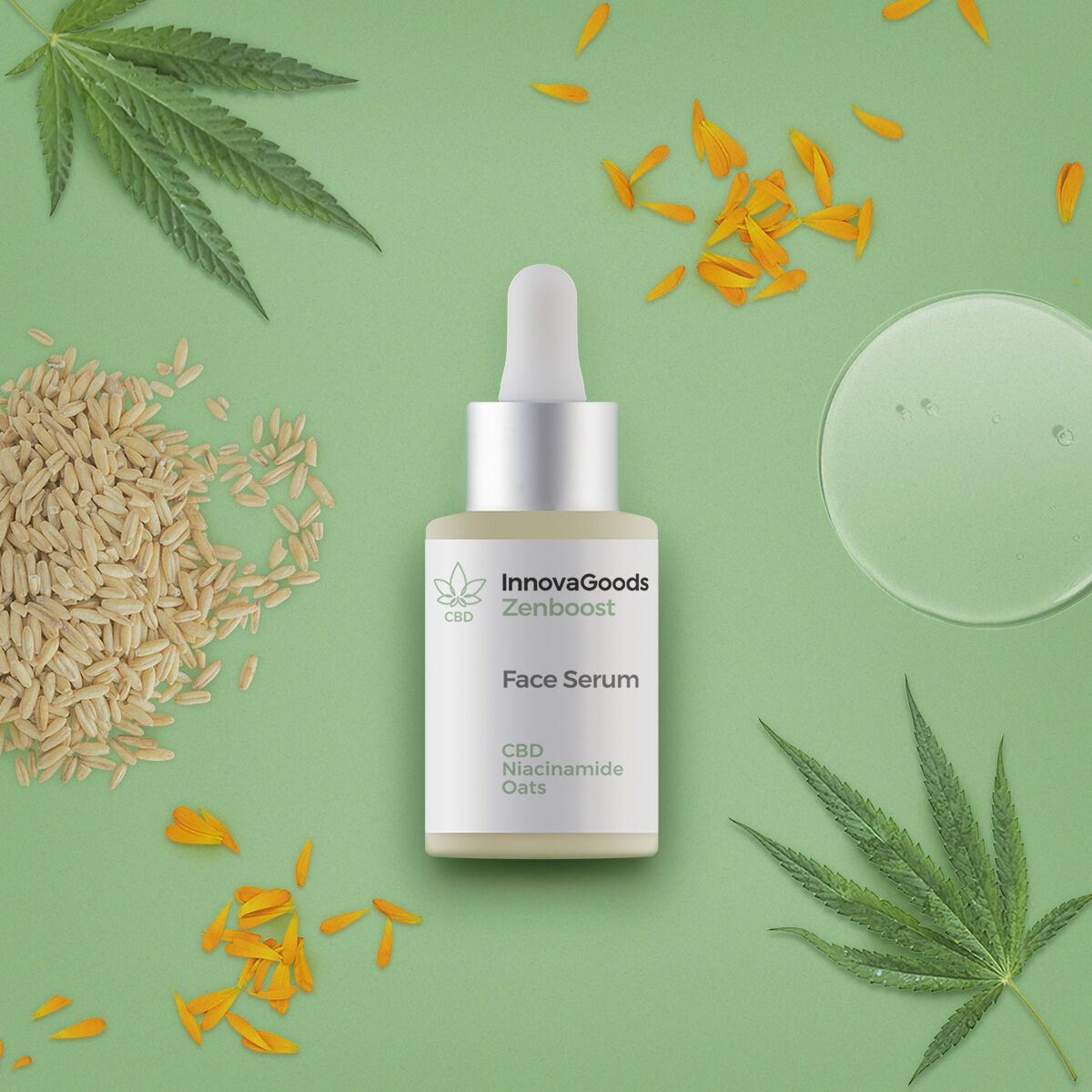 InnovaGoods Zenboost CBD-Gesichtsserum 30 ml – Detailansicht