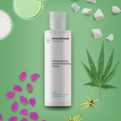 CBD Zenfresh Gesichtswasser mit Peeling-Effekt von InnovaGoods 150 ml – Rückansicht