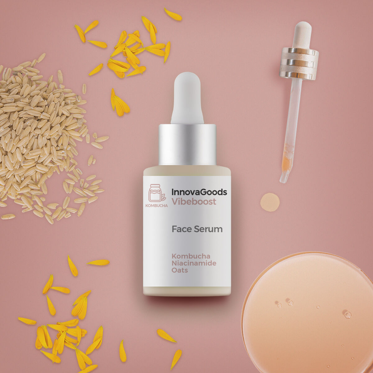 InnovaGoods Vibeboost Kombucha Gesichtsserum 30 ml – Detailansicht