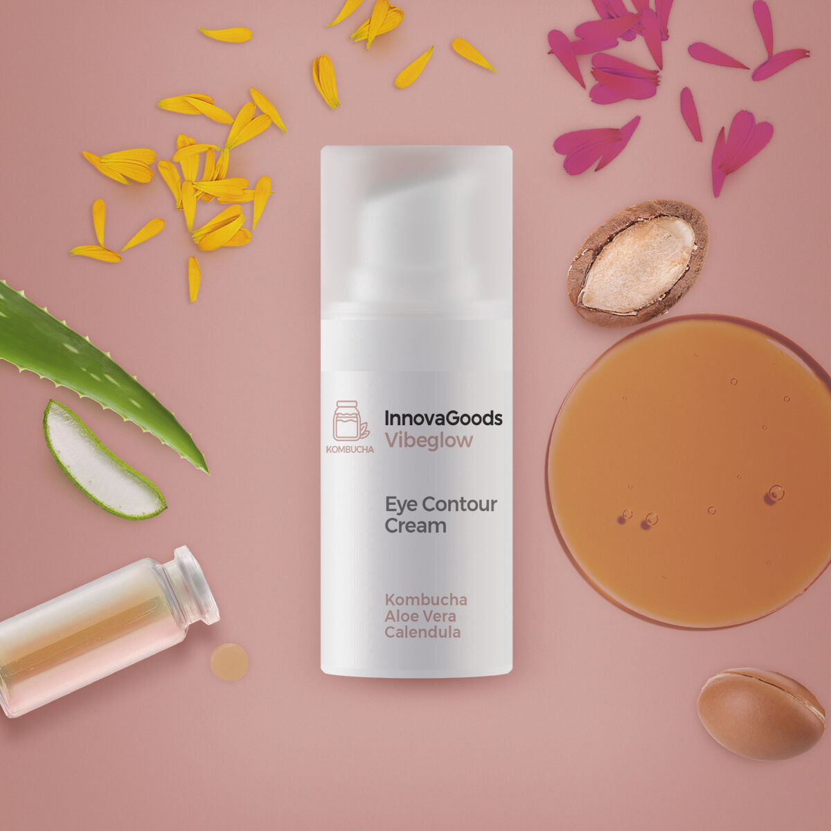 InnovaGoods Vibeglow Kombucha Augenkontur 15 ml – Anwendungsansicht