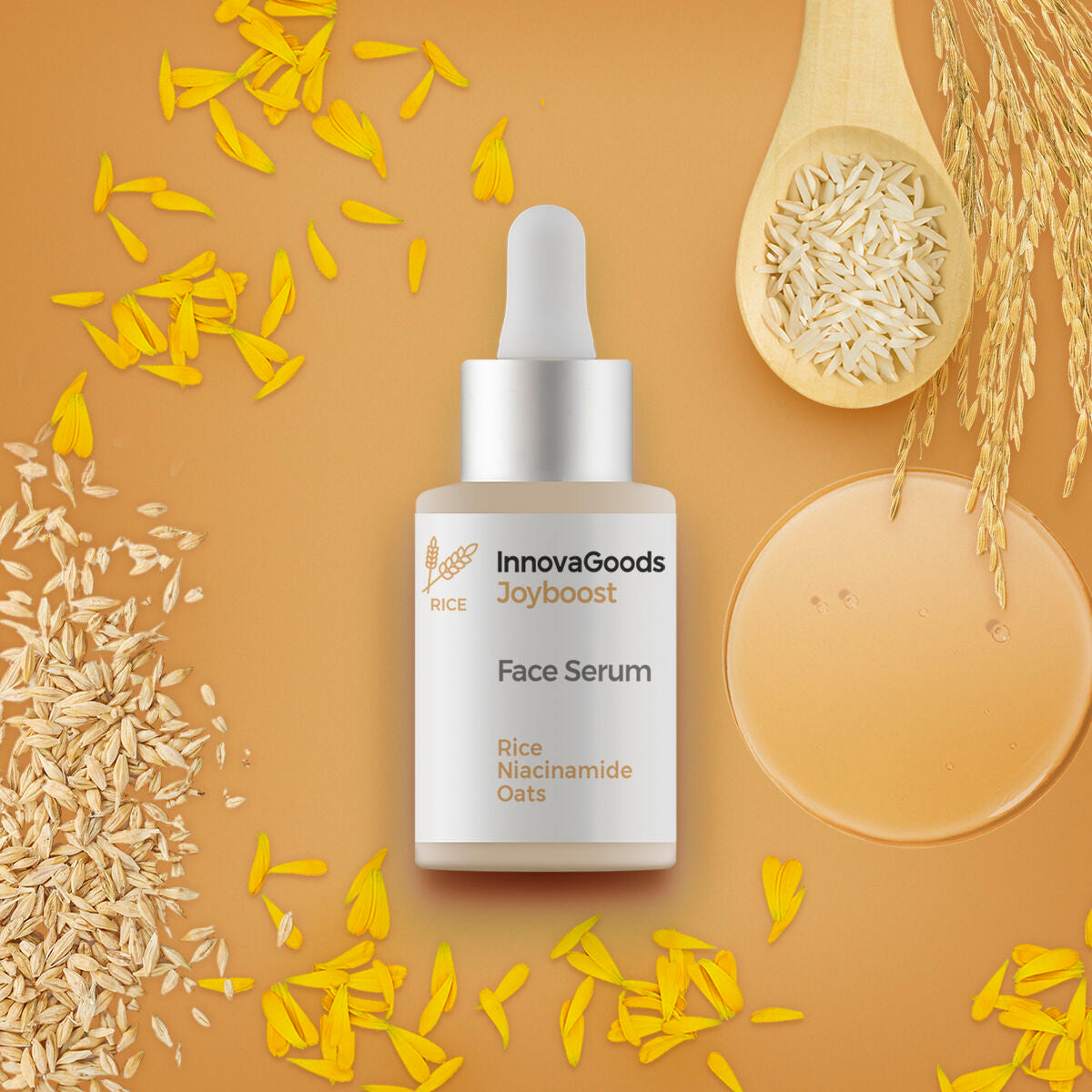 InnovaGoods Rice Joyboost Gesichtsserum 30 ml – Detailansicht