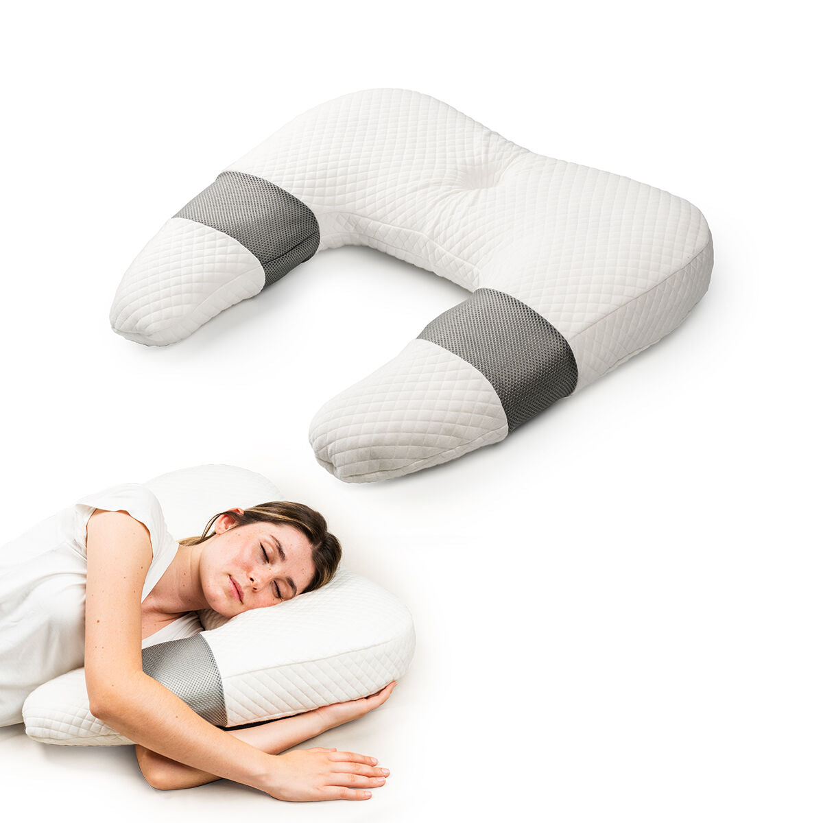 Ergonomisches U-förmiges Multifunktionskissen Ullow von InnovaGoods – Produktansicht