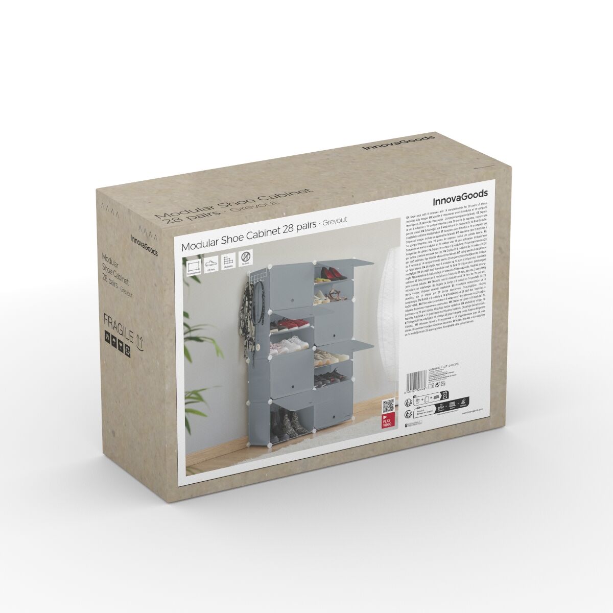 Tragbares Modul-Schuhregal InnovaGoods Grau - Variante V0103910 / ID 1210291