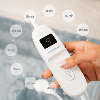 InnovaGoods Heklet elektrische Heizdecke Weiss Grau 130 x 180 cm 160 W – Anwendungsansicht