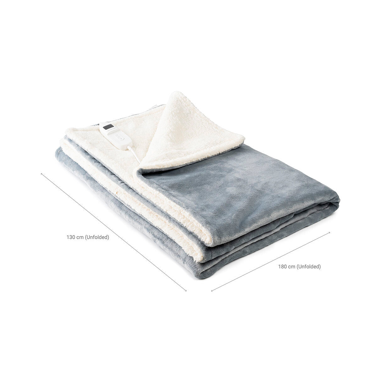InnovaGoods Heklet elektrische Heizdecke Weiss Grau 130 x 180 cm 160 W – Seitenansicht