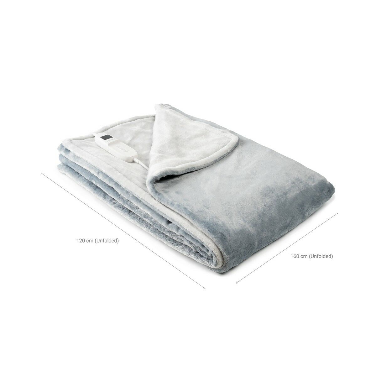 Elektrische Heizdecke Elakef von InnovaGoods in Grau, 120 x 160 cm, 160 W – Seitenansicht