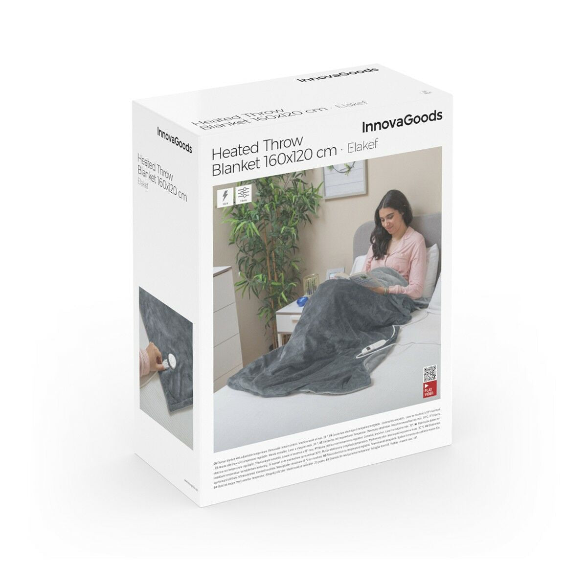 Elektrische Heizdecke Elakef von InnovaGoods in Grau, 120 x 160 cm, 160 W – Detailansicht
