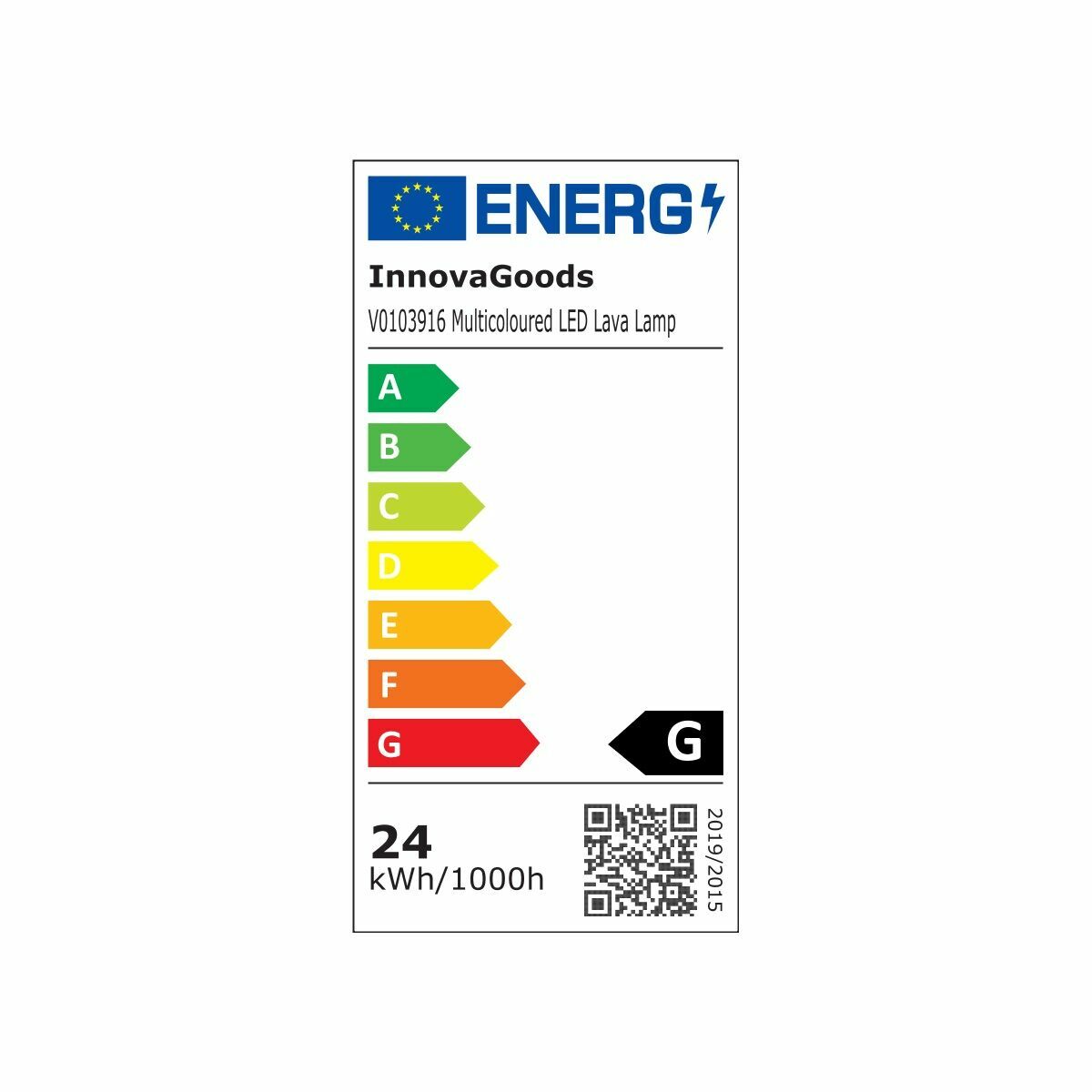 Mehrfarbige LED-Lavalampe Kolemp von InnovaGoods mit beweglichem Lavastrom – Rückansicht