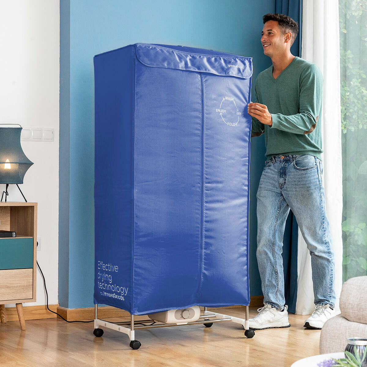 Tragbarer elektrischer Wäschetrockner Dupledry Blue 1200 W von InnovaGoods – Ansicht 8
