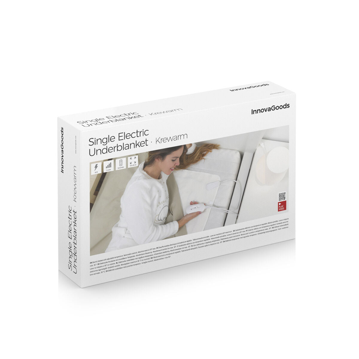 Elektrisches Wärmeunterbett Krewarm von InnovaGoods in Weiss, 80 x 150 cm, 60 W – Detailansicht