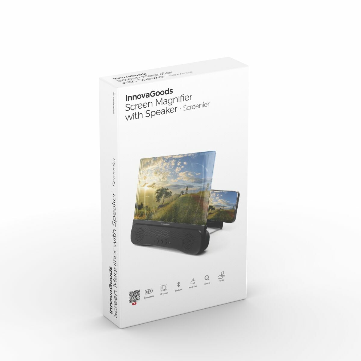 InnovaGoods Screenier wiederaufladbarer Handy-Bildschirmvergrösserer mit Bluetooth-Lautsprecher – Detailansicht