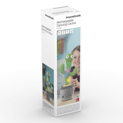 Tanzender und sprechender Kaktus Cacxi von InnovaGoods mit Musik und bunten LEDs – Rückansicht