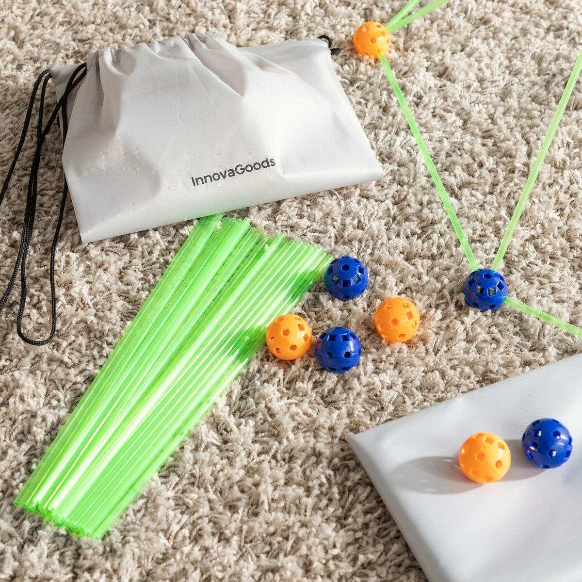 InnovaGoods Archikitt Kinder-Baukasten 85-teilig mit fluoreszierenden Stäben – Rückansicht