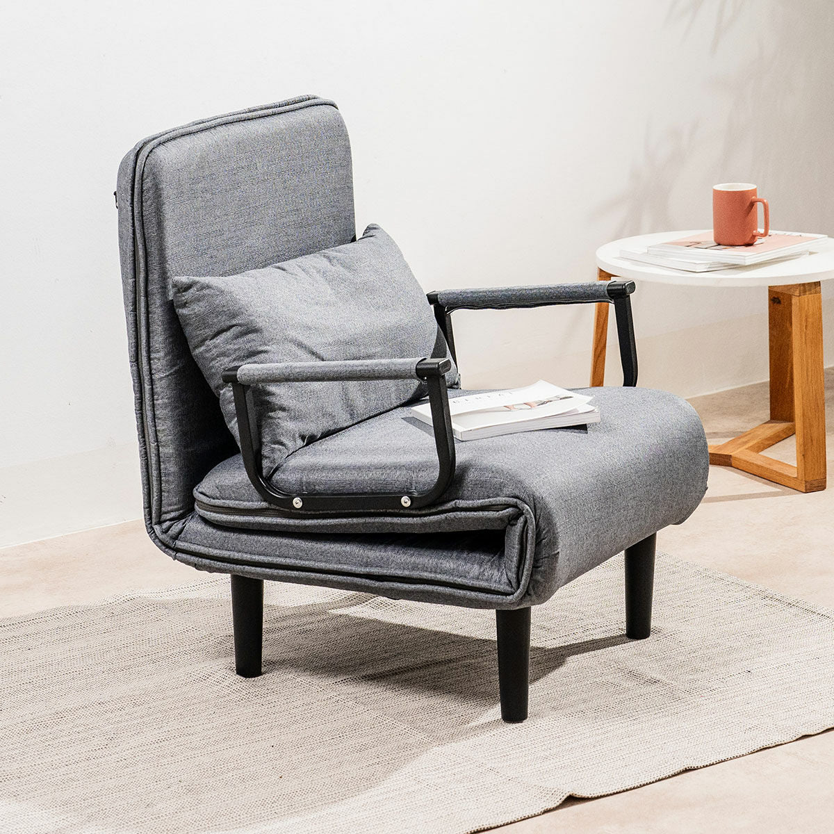 4-in-1 Schlafsessel Softfa InnovaGoods in Grau und Schwarz – Ansicht 8