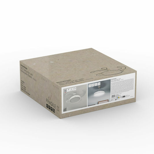 Deckenventilator mit LED-Licht und 4 einklappbaren Flügeln Keteez InnovaGoods Weiß 72 W Ø49-104 cm