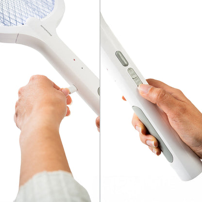 Elecfly 2-in-1 Insektenvernichter-Schläger mit UV-Licht von InnovaGoods – Seitenansicht