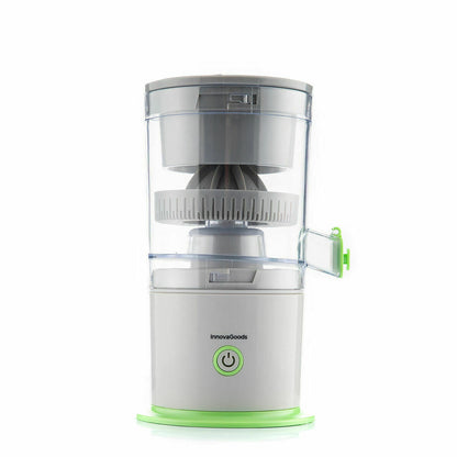 InnovaGoods Juisso automatische wiederaufladbare Saftpresse grün grau – Rückansicht