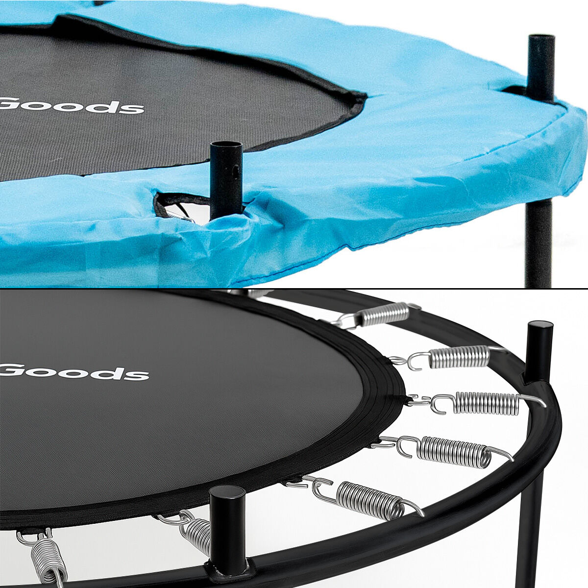 Kindertrampolin Zuply von InnovaGoods mit Sicherheitsnetz in Blau und Schwarz – Anwendungsansicht
