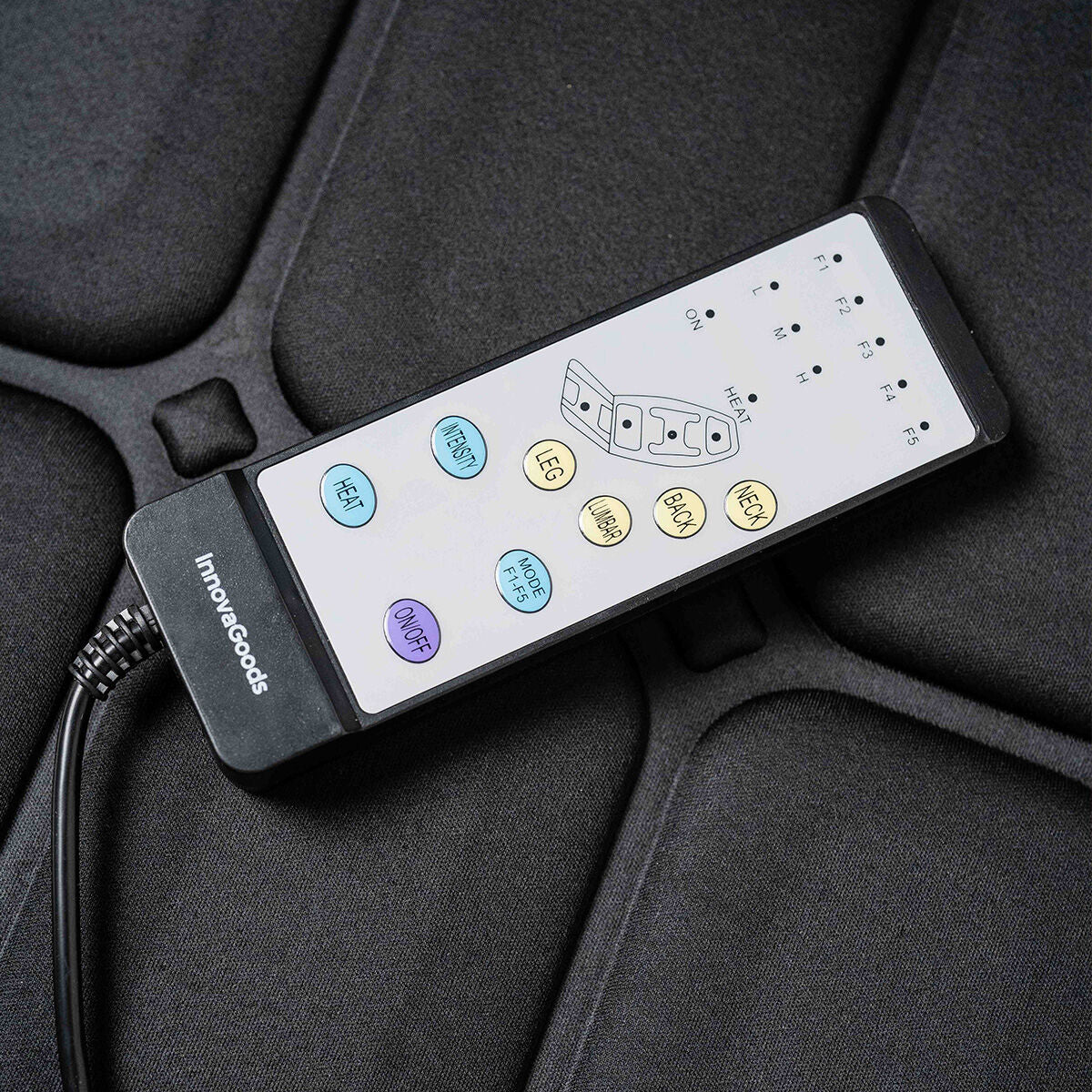 Vibrations-Massagematratze Vhemat InnovaGoods schwarz – Seitenansicht