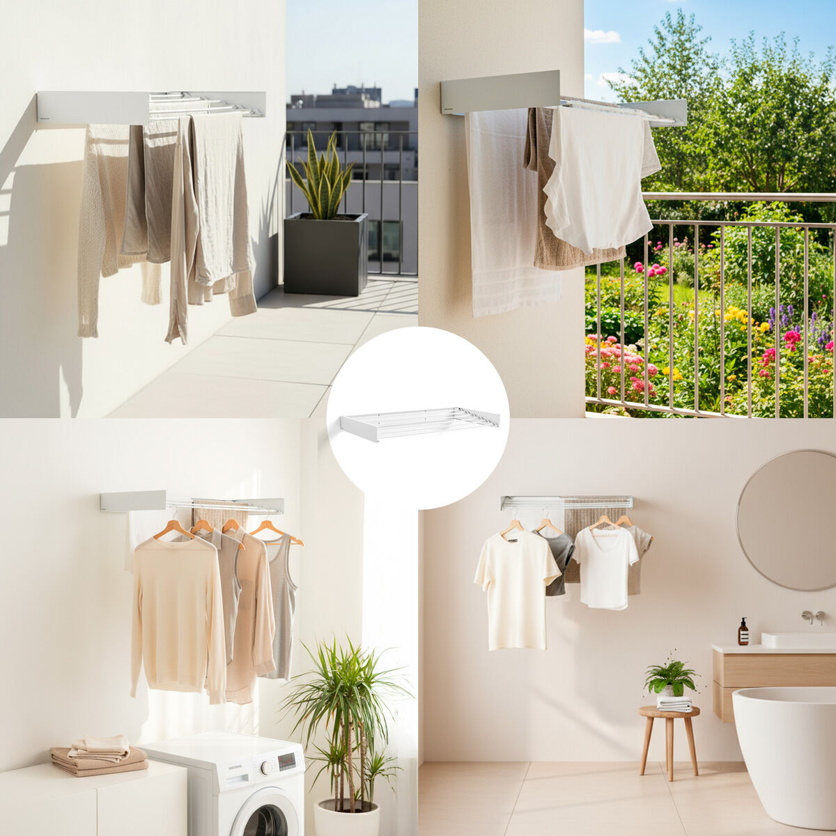 Klappbarer, ausziehbarer, einziehbarer Wand-Wäscheständer Dryva 100 InnovaGoods