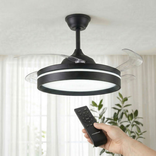 Deckenventilator mit LED-Licht, 4 einziehbaren Flügeln und Fernbedienung InnovaGoods