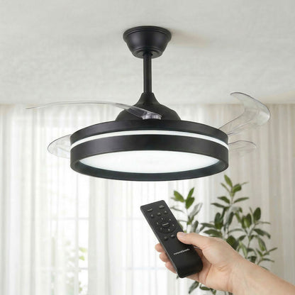 InnovaGoods Deckenventilator mit LED-Licht, 4 einziehbaren Flügeln und Fernbedienung – Produktansicht