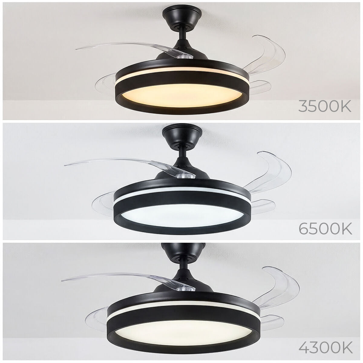 InnovaGoods Deckenventilator mit LED-Licht, 4 einziehbaren Flügeln und Fernbedienung – Ansicht 7