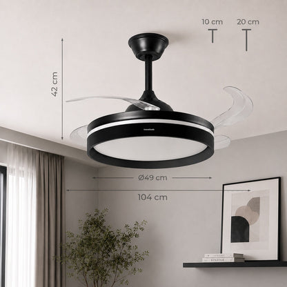 InnovaGoods Deckenventilator mit LED-Licht, 4 einziehbaren Flügeln und Fernbedienung – Ansicht 8