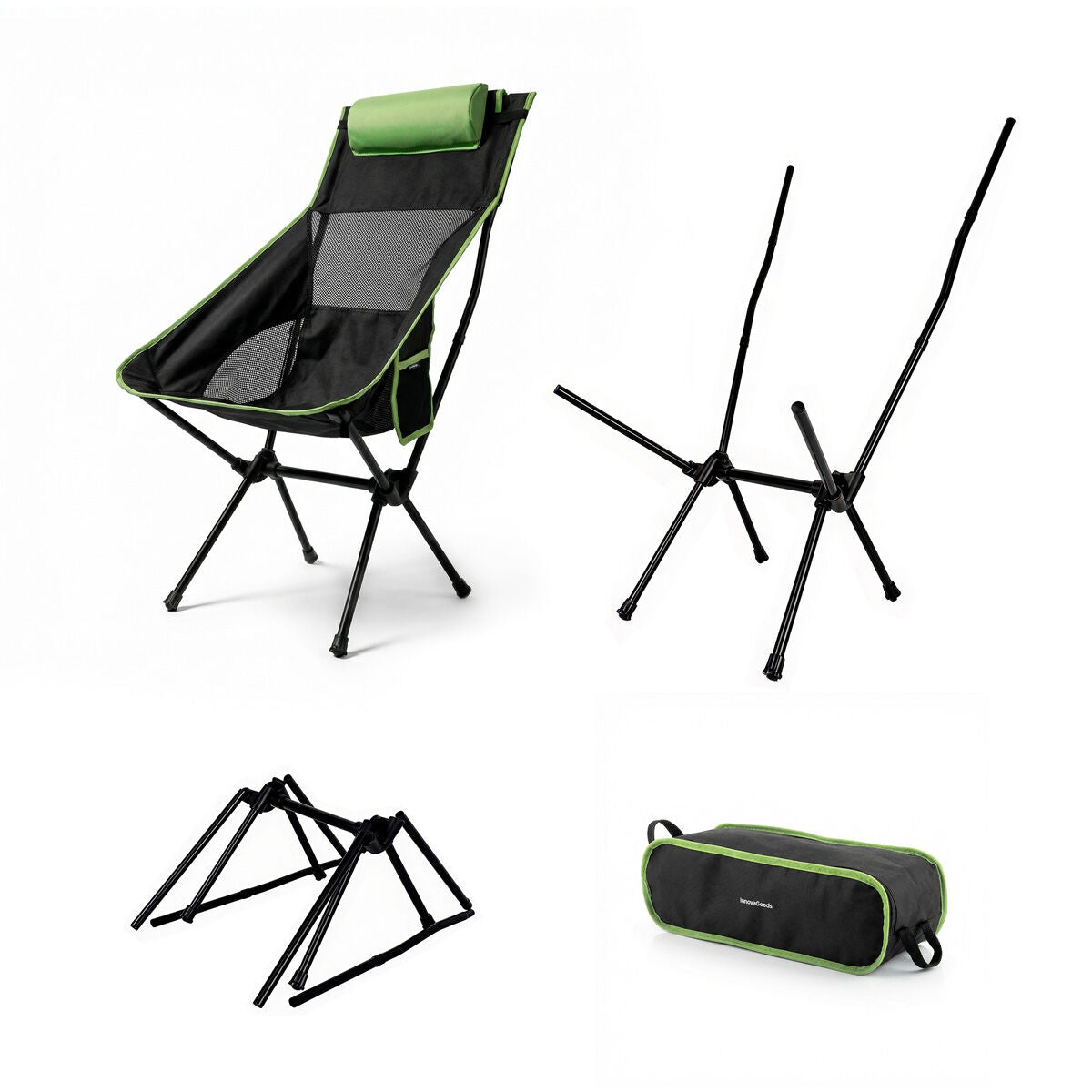InnovaGoods 2-in-1 faltbarer Camping-Schaukelstuhl mit Kissen und Tragetasche – Verpackung