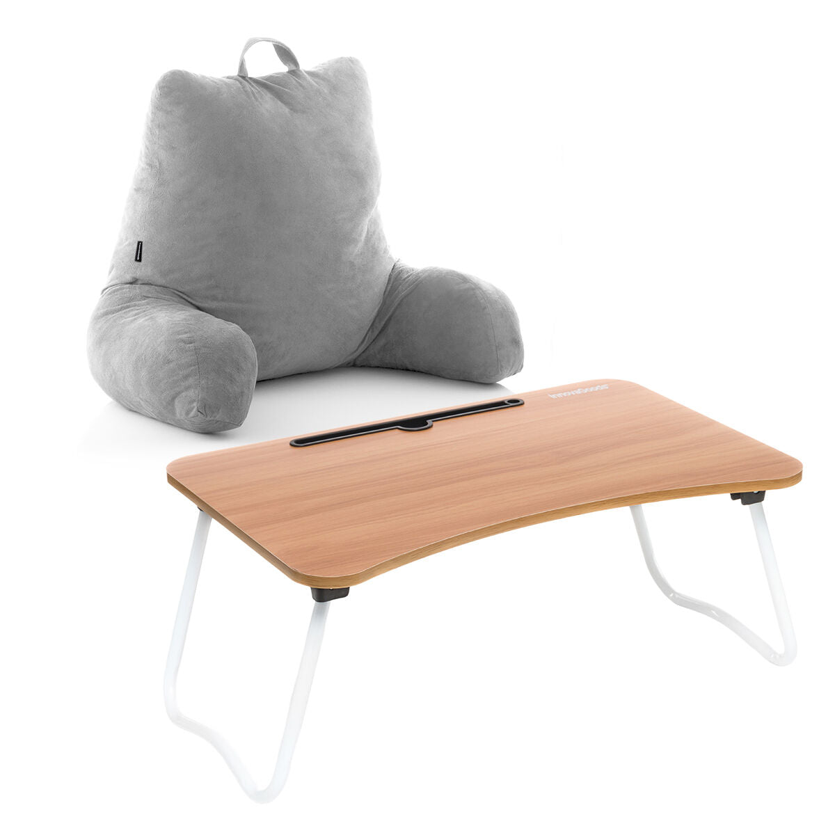 Set Klapptisch Beistelltisch & Lesekissen mit Armlehnen InnovaGoods