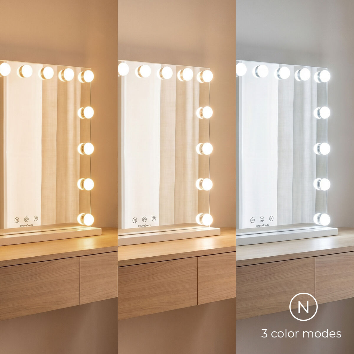 InnovaGoods Glimma Deluxe LED-Schminkspiegel mit 15 Lampen – Ansicht 8