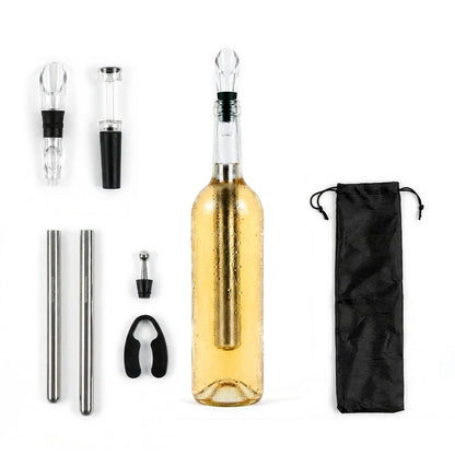 InnovaGoods Chillour Weinzubehör-Set 7-teilig mit Kühlstäben und Tragetasche – Rückansicht