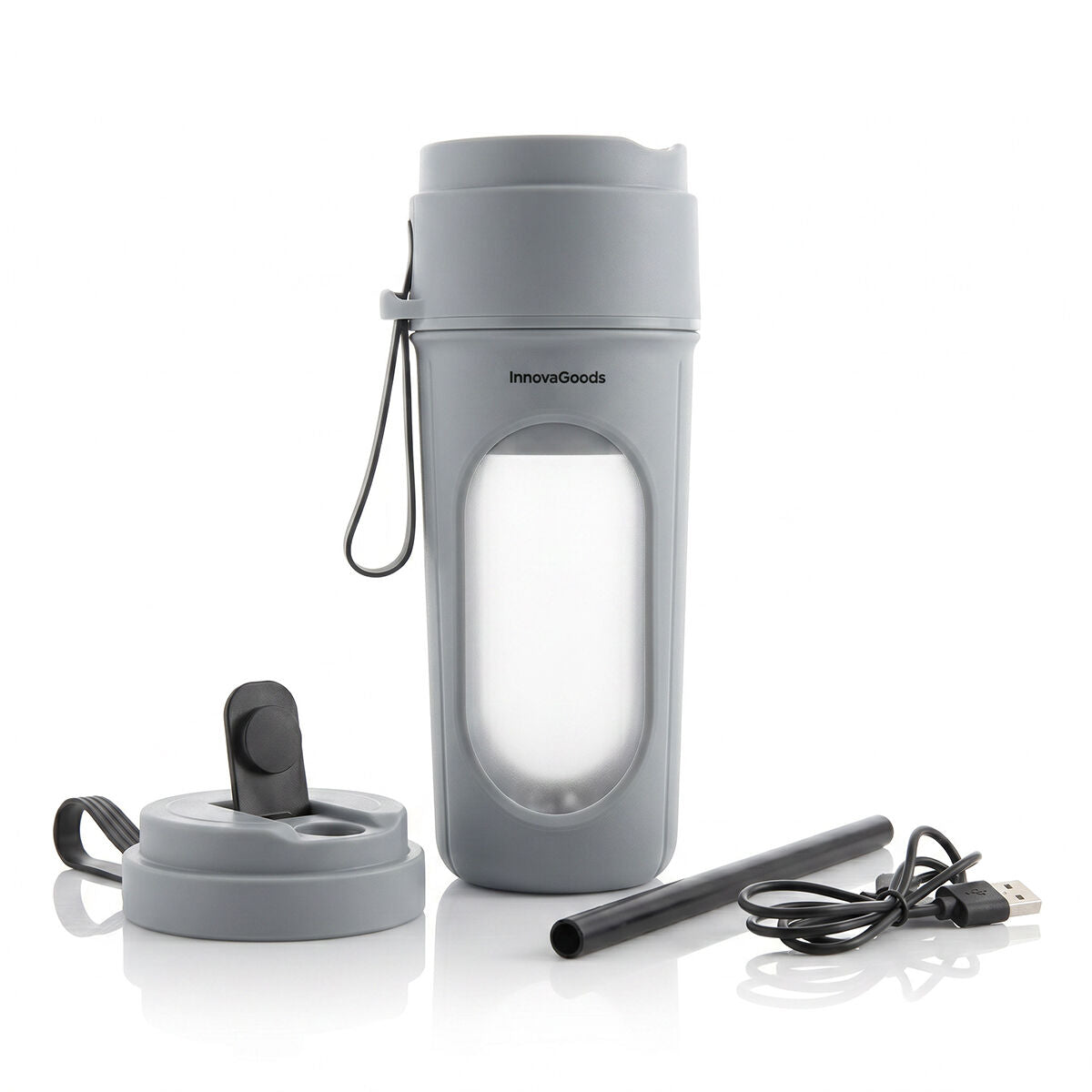 Tragbarer Wellsy Standmixer mit Akku von InnovaGoods, 450 ml – Seitenansicht
