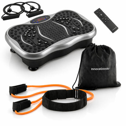 InnovaGoods Vibrationsplatte Set mit Lautsprecher, Fernbedienung und Widerstandsbändern – Produktansicht