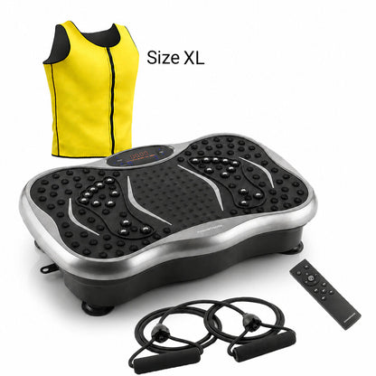 Vibrationsplatte mit Lautsprecher, Widerstandsbändern und Sauna-Weste XL von InnovaGoods – Produktansicht