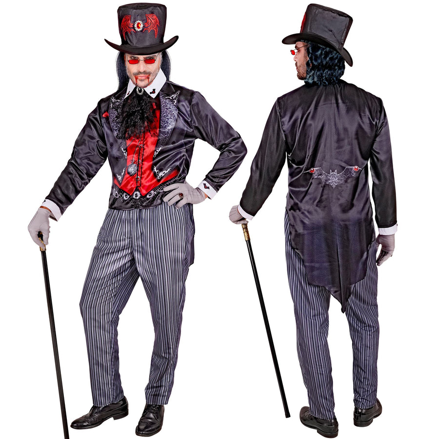 "VAMPIR FAST COSTUME" (Oberteil, Hose, Hut, Jabot) – Detailansicht