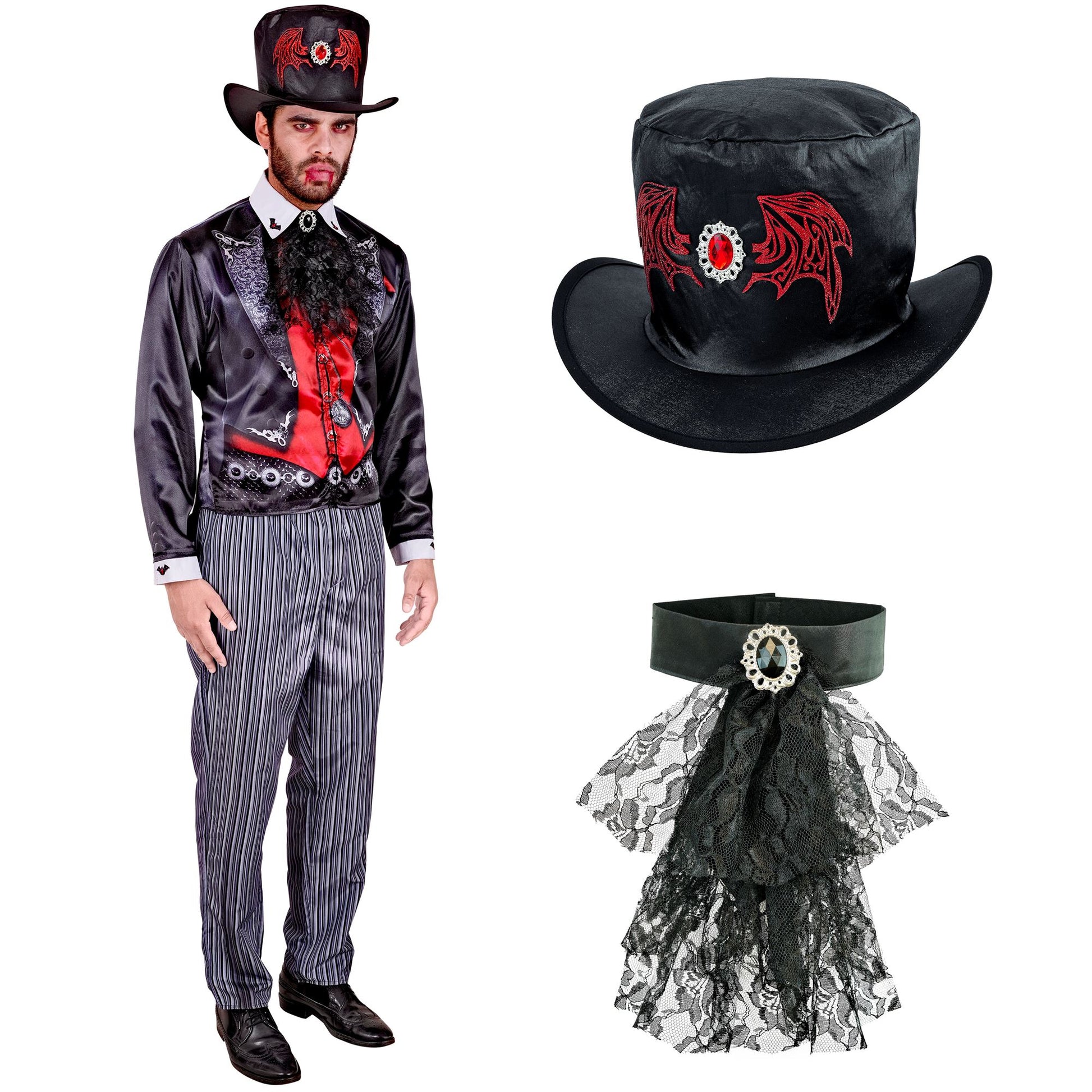 "VAMPIR FAST COSTUME" (Oberteil, Hose, Hut, Jabot) – Ansicht 4