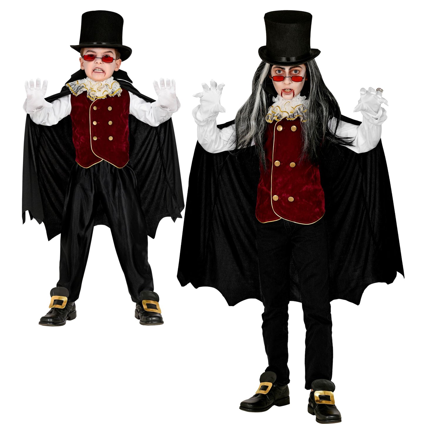 "VAMPIR" (Hemd mit Weste und Jabot, Umhang mit Kragen) – Vorderansicht
