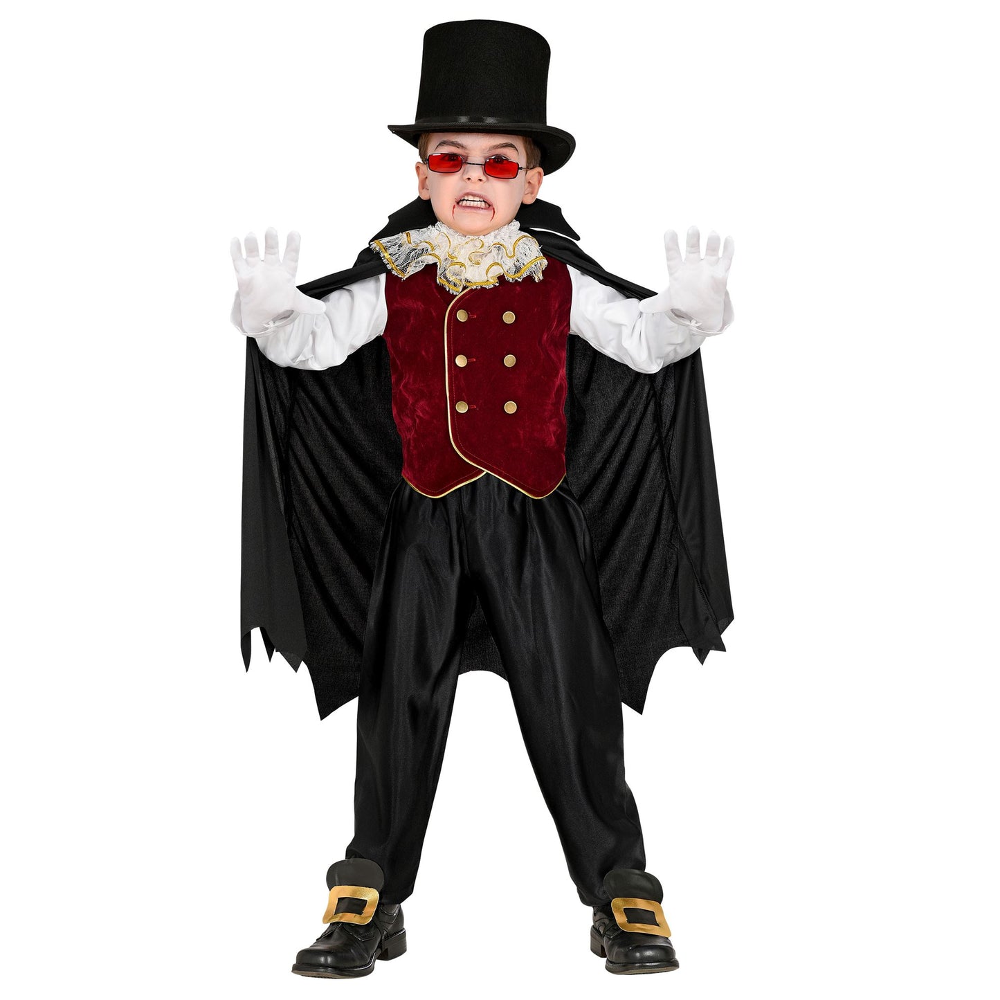 "VAMPIR" (Hemd mit Weste und Jabot, Umhang mit Kragen) – Detailansicht