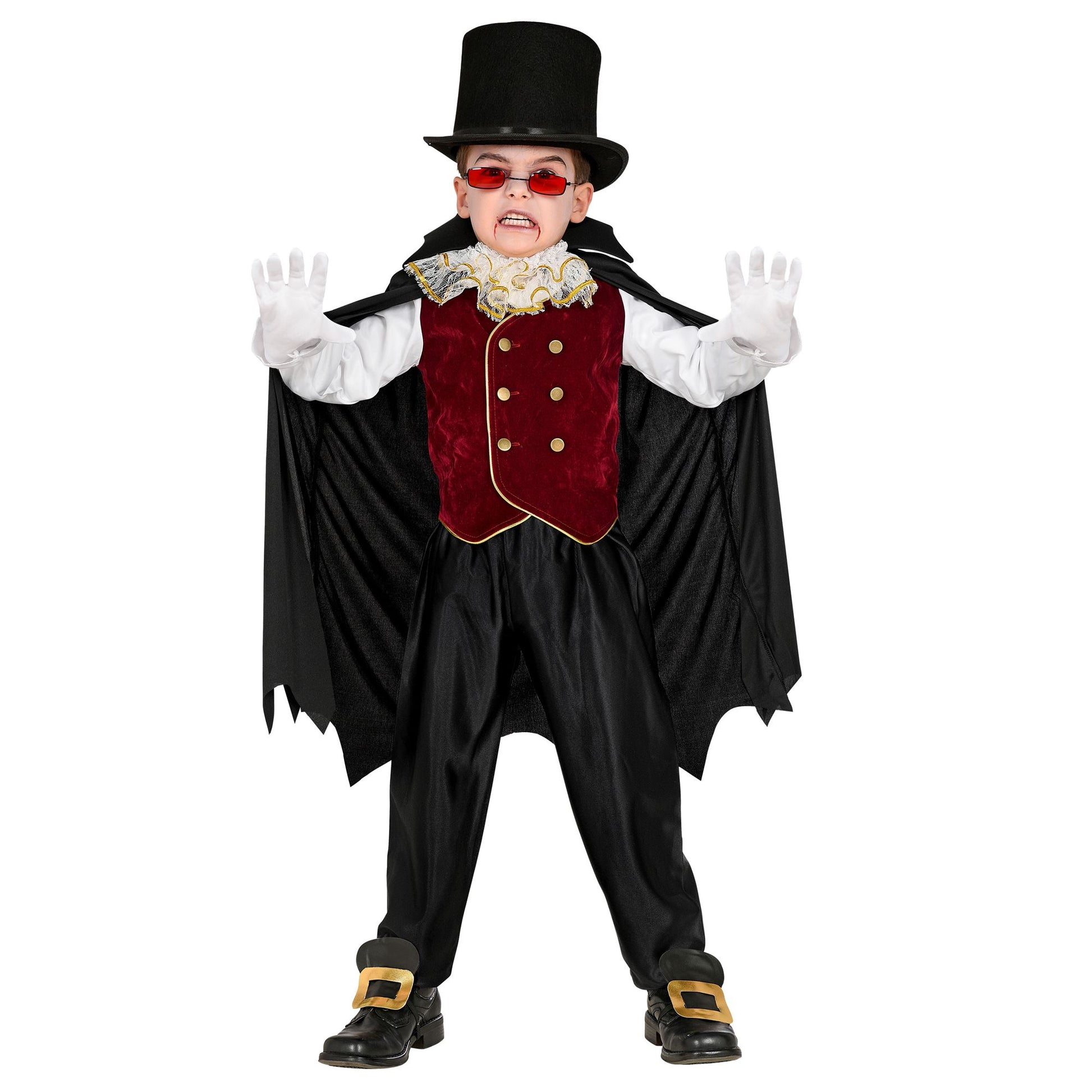 "VAMPIR" (Hemd mit Weste und Jabot, Umhang mit Kragen) – Detailansicht