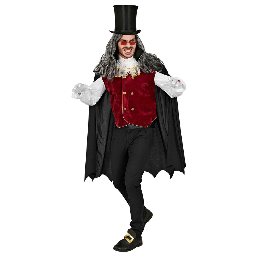 "VAMPIR" (Hemd mit Weste und Jabot, Umhang mit Kragen) – Vorderansicht