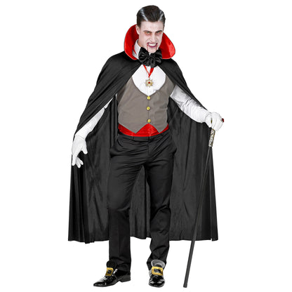"VAMPIR" (Weste, Kummerbund, Fliege, Kette mit Medaillon, Handschuhe, Umhang) – Ansicht 3