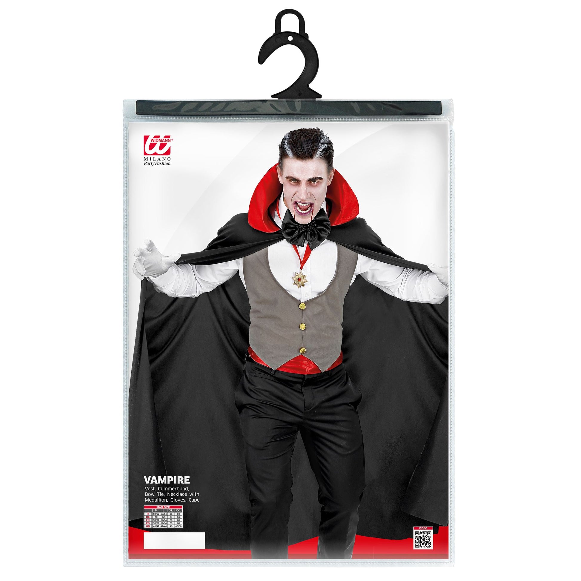 "VAMPIR" (Weste, Kummerbund, Fliege, Kette mit Medaillon, Handschuhe, Umhang) – Ansicht 5