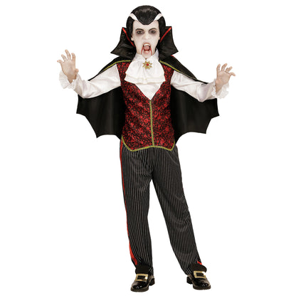 "VAMPIR" (Weste mit Hemd und Jabot, Hose, Umhang) – Vorderansicht